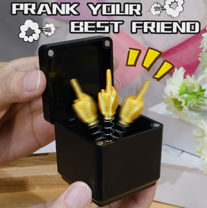 Cadeau <span class=keywords><strong>de</strong></span> Noël amusant et original pour adultes : Doigt d'honneur en boîte, blague, farce, jouet blanc pour hommes - Product Image 3