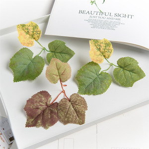 Artificial Grape <b>Leaf</b> Vine Green Red Yellow Plastic Plant <b>Wall</b> Hanging <b>Decoration</b> For Home Wedding Outdoor Props - Product Image 3