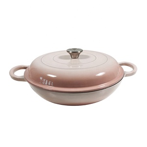 Casseroles de cuisine bon marché Batterie de cuisine <span class=keywords><strong>émaillée</strong></span> Casserole peu profonde <span class=keywords><strong>en</strong></span> <span class=keywords><strong>fonte</strong></span> <span class=keywords><strong>émaillée</strong></span> de 30cm avec couvercle - Product Image 5