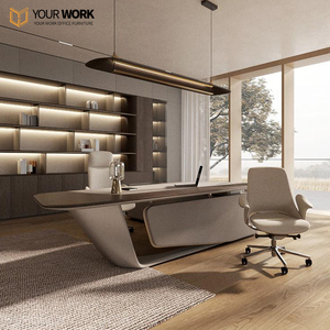 Escritorio Ejecutivo Moderno en Forma de L de Lujo para CEO, Muebles de Oficina Elegantes de Madera para Gerentes y Jefes - Product Image 4