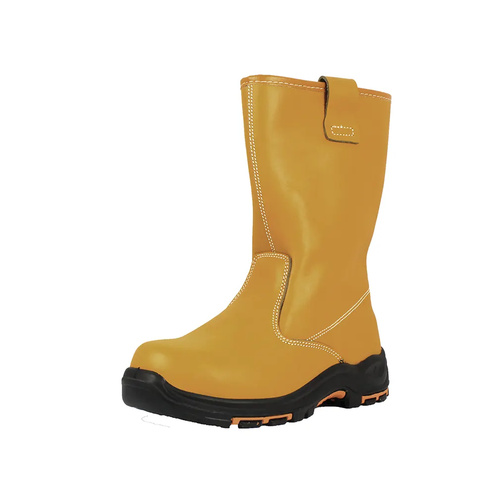 Botas de seguridad para el bosque de cuero genuino, calzado Industrial de alta calidad, antiestático, impermeable, con punta de acero personalizable