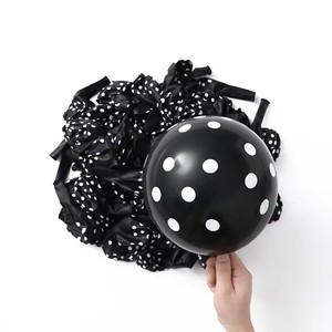 Ballons en latex à pois noirs, blancs <span class=keywords><strong>et</strong></span> oranges de 12 pouces, décorations pour baby shower, mariage, joyeux anniversaire, fête d'enfants - Product Image 4