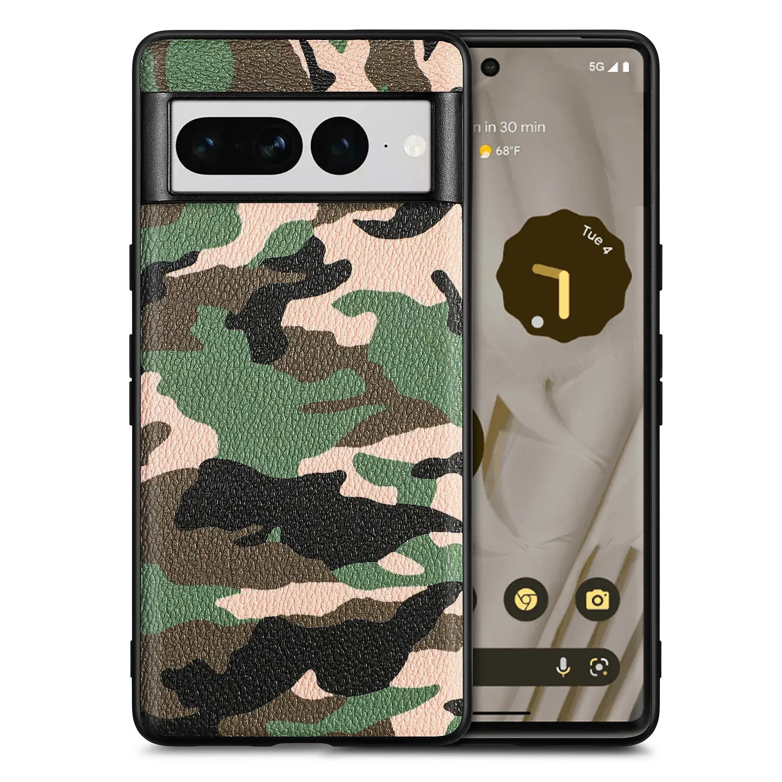 2-in-1 material hard shell shatter-resistant Lens Protection Back Shell camouflage phone case For iphone Google Pixel 7 Cover