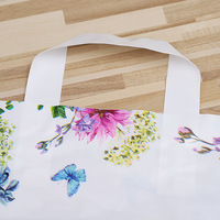 Sacs en plastique recyclables à fond carré avec poignée Flexiloop en HDPE pour les entreprises et le shopping/vêtements, impression de logo personnalisée en sérigraphie