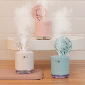 Mini humidificateur ventilateur portable rechargeable par USB de 210 ml à brume fraîche avec lumière LED changeante de couleur, pureté pour un usage domestique et extérieur - Product Image 3