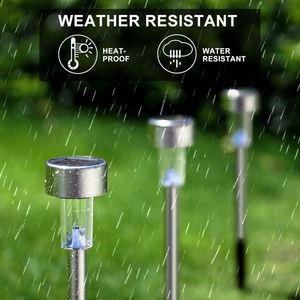 Lámpara Solar LED para Exteriores, Juego de 12 Luces de Jardín de Acero Inoxidable con Sensor de Luz, Impermeables, para Caminos y Césped, 8-10 Horas de Duración - Product Image 3