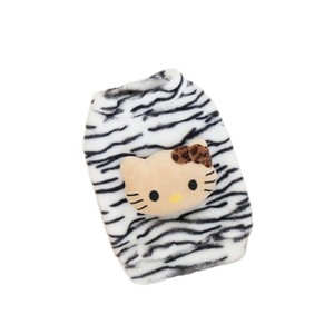 Gilet en peluche pour chien et chat à imprimé léopard, chaud, automne-hiver, vêtements pour animaux de compagnie, multicolore, rayé, à deux pattes, avec capuche - Product Image 4