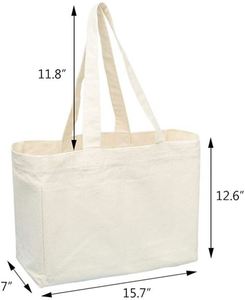 กระเป๋าของชําผ้าใบผ้าฝ้ายหลายช่องภายในแบบกําหนดเองถุงช้อปปิ้งแบบใช้ซ้ําได้อินทรีย์ - Product Image 2