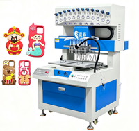 Automatische 12-Farben-Silikon-Handyhüllen-Tropfmaschine, PVC-Schlüsselanhänger-Dosiermaschine zur Herstellung von Untersetzer