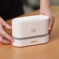 Diffuseur d'huiles essentielles intelligent portable de 200 ml, humidificateur d'air ultrasonique, flamme simulée, aromathérapie, plastique pour la maison