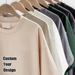 Camiseta de algodón grueso para hombre, fabricada al por mayor, con diseño de logotipo personalizado, camiseta gráfica de peso pesado para hombre - Product Image 1