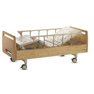 Cama de Hospital Manual de Madera Lechi con Manivela Individual para Uso en Dormitorios de Ancianos - Product Image 1