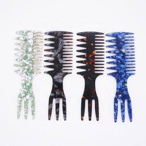 CANYUAN Peigne pour homme Marque privée Peigne à <span class=keywords><strong>fourche</strong></span> multifonctionnel Peignes lisses en acétate de cellulose - Product Image 1
