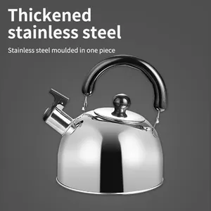 201 Stainless Steel Boiling Kettle 2L/3L/4L High-capacity Tea Pot Flat Bottom Water Kettle Coffee Pot