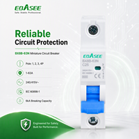 Disjoncteur miniature EBASEE MCB 6kA 10kA 1P 2P 3P 4P 32A 63A 80A AC Modulaire sur rail DIN