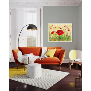 <b>Poppy</b> <b>Metal</b> Wall Art With Field Design For Durable Wall Accent And Colorful Floral <b>Metal</b> Art Wall Decor - Product Image 1