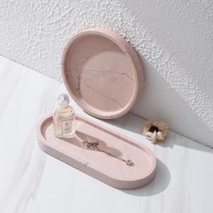 Quality Assurance Custom Nordic Pink Jewelry Display Trays Marble Stone Nordic Bathroom Vanity Tray - Product Image 4