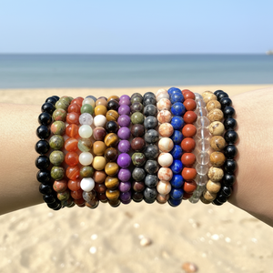Pulsera de Cristal Feng Shui de Novedad, Hecha a Mano para Hombre y Mujer con Cuentas Elásticas de Piedras Preciosas Genuinas, Pulsera de Cristal Sanador - Product Image 1