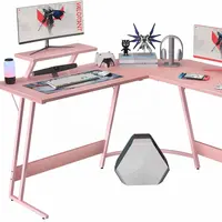 एल आकार गेमिंग डेस्क 51 इंच कंप्यूटर कोने डेस्क के साथ गेमिंग डेस्क टेबल बड़े मॉनिटर उठने घर कार्यालय के लिए खड़े हो जाओ कार्य केंद्र