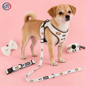 OKKPETS 高級刺繍入り犬用ハーネス カスタムデザイナー調整可能 ノープル ステップインハーネス 首輪 リードセット 犬用 - Product Image 2