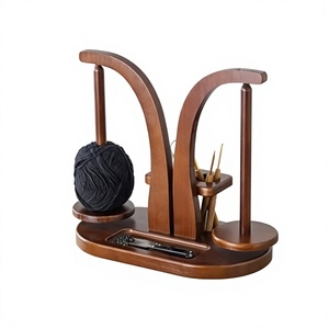 <b>Wooden</b> Yarn Holder Stand Round Shape Eco-Friendly 11.5cm Simple Design for Sewing Convenient Use - Product Image 2
