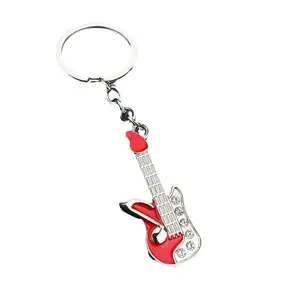 Creative Mini Guitar keychain Musical Instruments advertised promotional gift keyring Key Chain