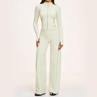 Ensemble de vêtements de sport personnalisés Yoke avec logo, 6 pièces, t-shirt à manches courtes, pantalon large, vêtements de yoga pour femmes, vente en gros, marque privée, vêtements de sport pour la salle de sport