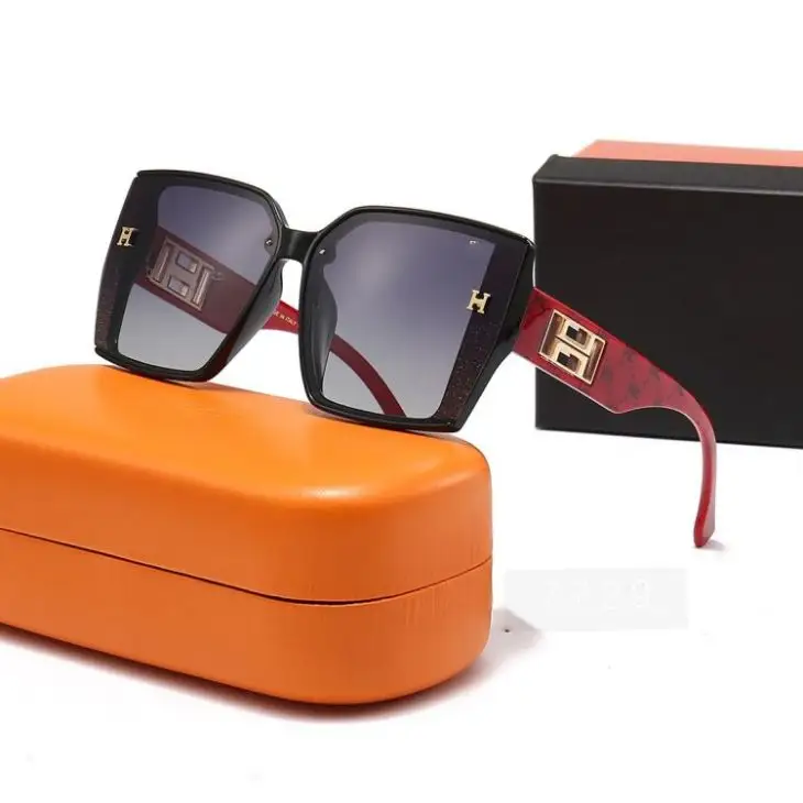 Her Female Sun Glasses Luxury Red With LOGO Fashion Brand Sunglasses men Polarization UV400 Designer Sunglasses women