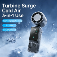 Mini Ventilador de Mano Turbo Refrigerante de Alta Velocidad, Recargable, con Compresa Fría, Plegable y Portátil para Escritorio