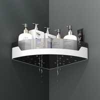 Étagère de rangement murale triangulaire multifonctionnelle en plastique pour toilettes, style moderne et minimaliste, sans perçage