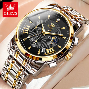 <span class=keywords><strong>Orologi</strong></span> da polso da <span class=keywords><strong>uomo</strong></span> OLEVS, impermeabili, luminosi, cronografi, con fasi lunari, alla moda, in acciaio inossidabile, al quarzo, <span class=keywords><strong>originali</strong></span>, per <span class=keywords><strong>uomo</strong></span> 2892 - Product Image 6