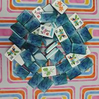En stock – Jeu de mahjong américain moderne de luxe pour 4 joueurs, tuiles en acrylique gravées bleues personnalisées, modèle MJ0160, fabriqué en Chine pour la famille