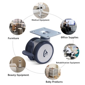 2/2.5/3/4 Inch Plate Mounting Customized Wheel Castor Heavy Duty Mute Swivel Hospital Furniture <strong>Caster</strong> Wheel For Treatment Cart - Product Image 1