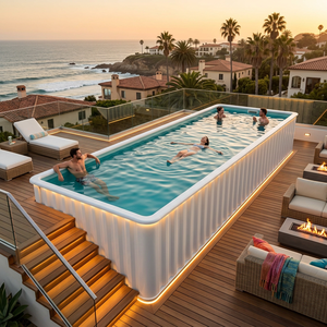 <span class=keywords><strong>Piscine</strong></span> Conteneur Portable en Acier pour Glamping avec Spa pour Cabane Airbnb, Écologique, Préfabriquée, <span class=keywords><strong>Piscine</strong></span> au Sol de 20 pieds, Installation Modulaire Rapide - Product Image 1