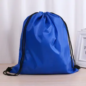 Logo Printing Draw String Shopping Nylon Recycled 210D Gift Backpack Waterproof Polyester Custom Logo Drawstring Bag
