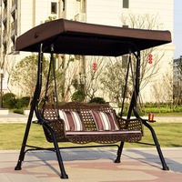 Balançoires de jardin en métal très vendues avec auvent réglable en polycarbonate pour jardin, cour, parc, bord de piscine