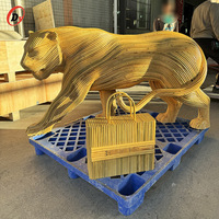 Barang Dekoratif Bertema Harimau dari Rotan Buatan Tangan dengan Laminasi Mengkilap dan Logo Kustom untuk Pajangan Jendela