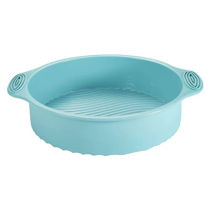 Bleu nordique : assiette ronde avec oreilles