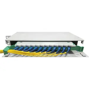 1U 19'' 12ports Sliding Type Fiber Patch Panel Fiber Optic Patch Panel 12 Core ODF