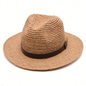 Chapeau de paille en raphia d'été tendance, vente en gros, protection solaire pour hommes et femmes, plusieurs grandes tailles, chapeau Panama - Product Image 6