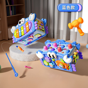 Jouet musical Montessori 12 en 1 avec lumières, jouets à marteler, cube d'activités en forme de crabe, jouets éducatifs et de développement - Product Image 5