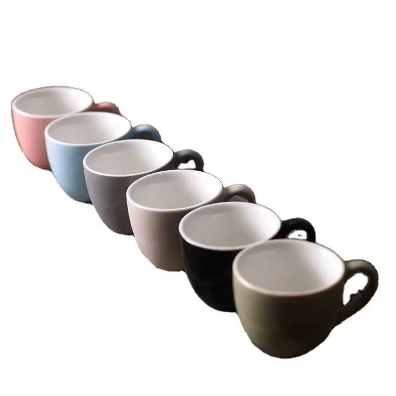 6 Stks/set 100Ml Porseleinen Kopjes Voor Koffie Thee Espresso Magnetron Vaatwasser Veilig Moderne Keuken Thuis Drinkware Kleine Keramische Mokken