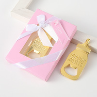 Décapsuleur personnalisable en alliage de zinc doré en forme de biberon, mignon et tendance, pour cadeaux de fête, baby shower, rentrée scolaire, Halloween, avec boîte cadeau