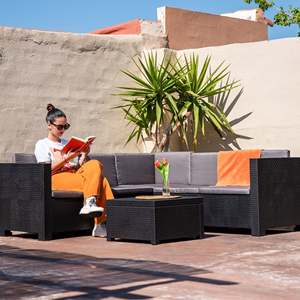 Set di Mobili da Giardino Asis in Rattan PE Moderno, Design Durevole in Polipropilene di Alta Qualità, Set Divano da Esterno - Product Image 1