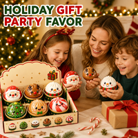 Jouet Squishy de Noël en forme de Boulette, Adorable Père Noël, Renne, Bonhomme de Neige, Ensemble de Jouets à Presser en TPR, Anti-stress pour les Fêtes, Coffret Cadeau pour Enfants et Amis