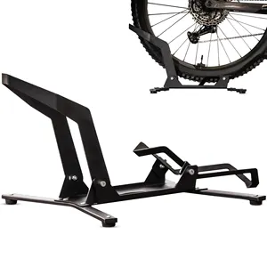 JH-Mech Rack de suporte para bicicleta vertical, preto, para roda traseira e dianteira, portátil, dobrável, de metal, para estacionamento