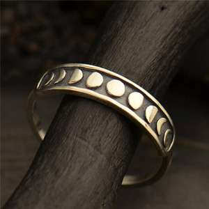 Moon <b>Ring</b> For Women Silver Gold Color Fashion Jewelry Gift Occasion Retro Design Star Pattern Yiwu Origin - Product Image 3