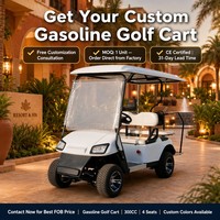 Voiturette de golf à essence 4 places avec moteur 00CC GY6 quatre temps refroidi par eau, vitesse de 45 km/h, frein à tambour hydraulique double, châssis en acier, CE
