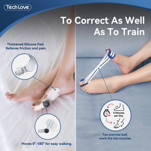 Tech Love Séparateur d'orteils orthopédique réglable avec bouton, <span class=keywords><strong>attelle</strong></span> correctrice d'<span class=keywords><strong>hallux</strong></span> <span class=keywords><strong>valgus</strong></span> pour le soulagement des douleurs de la hanche - Product Image 4