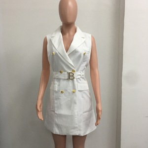 <span class=keywords><strong>Abito</strong></span> Blazer Senza Maniche da Donna - <span class=keywords><strong>Mini</strong></span> <span class=keywords><strong>Abito</strong></span> Formale <span class=keywords><strong>Doppiopetto</strong></span> con Cintura Sehe Fashion - Product Image 6